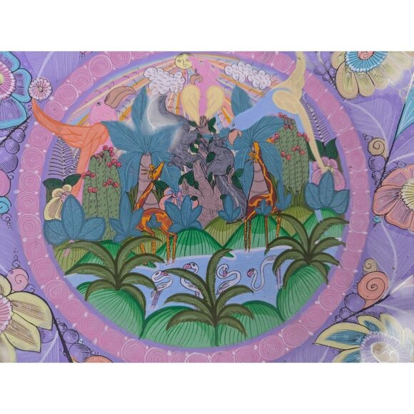 Hand-Painted Terra Cotta Wall Plate By Rosa Concepción Rios 12in - Picture 3 of 8